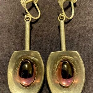 Elegant Silver and purple Drop Earrings